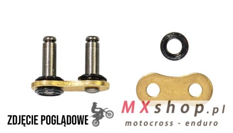 TSUBAKI OGNIWO ŁĄCZĄCE ZAKUWKA NIT PŁASKI DO ŁAŃCUCHA 525 RQ1 PROFESSIONAL ROAD X-RING CHAIN KOLOR ZŁOTY