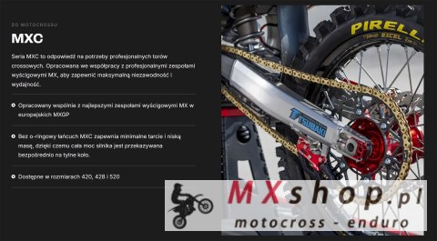 TSUBAKI OGNIWO ŁĄCZĄCE ZAPINKA DO ŁAŃCUCHA 428 MXC PROFESSIONAL MOTOCROSS / ENDURO RACING CHAIN KOLOR ZŁOTY