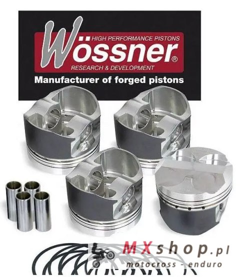 WOSSNER KOMPLET TŁOKÓW SUZUKI (4T) GSXR 1300 HAYABUSA '99-'07 TURBO 9:1 TALL DECK ( 81,00 MM ) 4 szt. (NA ZAMÓWIENIE)