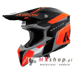 AIROH KASK CROSS / ENDURO / ATV / QUAD WRAAAP CONQUER KOLOR POMARAŃCZOWY/CZARNY/BIAŁY MAT ROZMIAR L