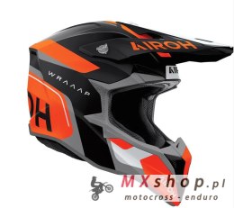 AIROH KASK CROSS / ENDURO / ATV / QUAD WRAAAP CONQUER KOLOR POMARAŃCZOWY/CZARNY/BIAŁY MAT ROZMIAR L