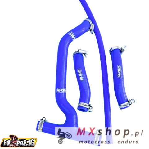 FM-PARTS SILIKONOWE WĘŻE/PRZEWODY CHŁODNICY SHERCO 250/300 '13-'24 KOLOR NIEBIESKI