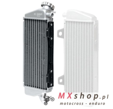 X-GRIP CHŁODNICA PRAWA (Z KORKIEM) PASUJE DO: KTM EXC '20-'21, SX '19-'21, HUSQVARNA TE '20-'21, TC '19-'21, GASGAS MC/EC '21-