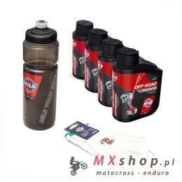 NILS ZESTAW PROMOCYJNY OLEJ SILNIKOWY 4T OFF ROAD 10W40 100% SYNTETYK 4 X 1L + NILS RĘKAWICZKI PAIO GUANTO PERFECT POLY.PALMO tg