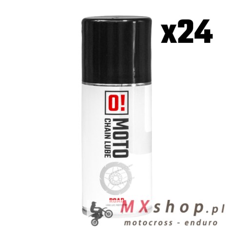 OMOTO ZESTAW 24 SZTUKI SPRAY SMAR DO ŁAŃCUCHA 150ML ROAD O! CHAIN LUBE (O!MOTO) (OLE-042) (PAKIET 24 SZTUKI)