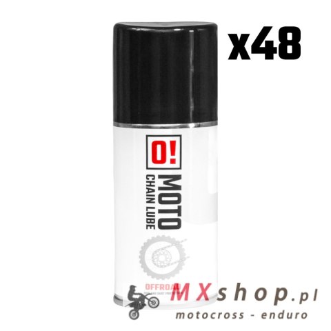 OMOTO ZESTAW 48 SZTUK SPRAY SMAR DO ŁAŃCUCHA 150ML OFF ROAD O! CHAIN LUBE (O!MOTO) (OLE-042) (PAKIET 48 SZTUK)