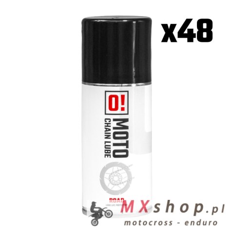 OMOTO ZESTAW 48 SZTUK SPRAY SMAR DO ŁAŃCUCHA 150ML ROAD O! CHAIN LUBE (O!MOTO) (OLE-042) (PAKIET 48 SZTUK)