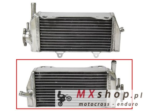 PSYCHIC CHŁODNICA HONDA CRF 450X '05-16 WZMOCNIONA O STANDARDOWEJ POJEMNOŚCI PRAWA (SZT.) (Z KORKIEM)