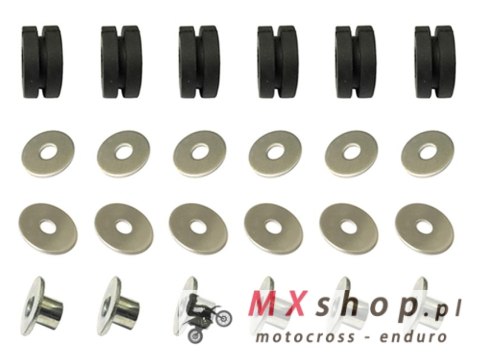 PSYCHIC MOCOWANIA CHŁODNICY HONDA / KAWASAKI / SUZUKI / YAMAHA ( 6 KOMPLETÓW PODKŁADEK, TULEJEK I GUM )