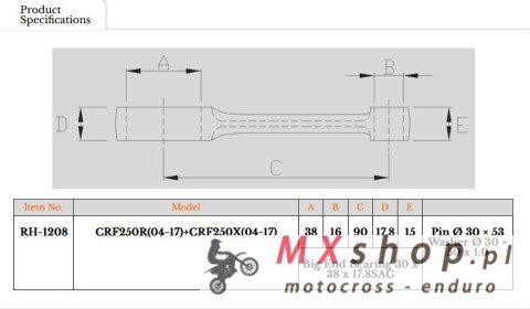 ROYAL RODS KORBOWÓD HONDA CRF 250 R / X '04-'17