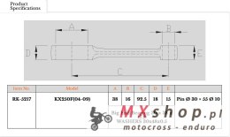 ROYAL RODS KORBOWÓD KAWASAKI KXF 250 (KXF250) '04-'09, SUZUKI RMZ 250 (RMZ250) '04-'06