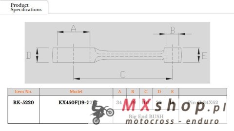 ROYAL RODS KORBOWÓD KAWASAKI KXF 450 '19-'23, KX450F, KX 450 F, KXF450