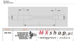 ROYAL RODS KORBOWÓD KTM 250 (EXC-F250) '01-'06, EXCF 450 (EXC-F450) '03-'07, SX/EXC 520/525 '00-'07