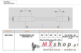 ROYAL RODS KORBOWÓD KTM 85 SX 85 (SX85) '03-'12, SX 105 (SX105) '03-'16