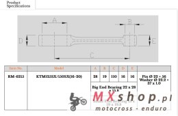 ROYAL RODS KORBOWÓD KTM SX 125 (SX125) '16-'25, EXC 125 (EXC125) '16-'25, EXC 150 '20-'25 SX 150 (SX150) '16-'25, HUSQVARNA TC12