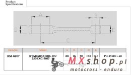 ROYAL RODS KORBOWÓD KTM SXF 250 (SX-F250) '06-'12, EXCF 250 (EXC-F250) '07-'13
