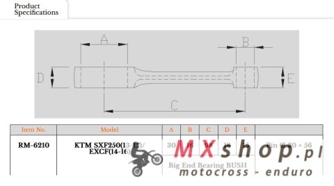 ROYAL RODS KORBOWÓD KTM SXF 250 (SX-F250) '13-'15, EXCF 250 (EXC-F250) '14-'16