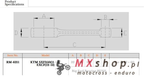 ROYAL RODS KORBOWÓD KTM SXF 350 (SX-F350) '13-'15, EXCF 350 (EXC-F350) '13-'15