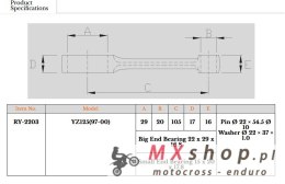 ROYAL RODS KORBOWÓD YAMAHA YZ 125 (YZ125) '97-'00