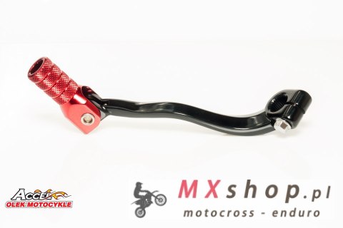 ACCEL DŹWIGNIA ZMIANY BIEGÓW HONDA CRF 250R '04-'09, CRF 250X '04-'17 ALUMINIOWA KOLOR CZARNY, KOŃCÓWKA CZERWONA