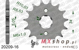 AFAM 2026/04 ZĘBATKA PRZEDNIA 2037 16 HONDA CBR 125, CBF 125 '09-'14 (JTF1264.16) (ŁAŃC. 428)