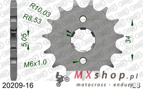 AFAM 2026/04 ZĘBATKA PRZEDNIA 2037 16 HONDA CBR 125, CBF 125 '09-'14 (JTF1264.16) (ŁAŃC. 428)