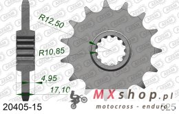 AFAM 2026/04 ZĘBATKA PRZEDNIA 2041 15 Z GUMĄ HONDA CB 500 '94-'03, CBF 500 '04-'08 (JTF297.15RB) (ŁAŃC. 525)