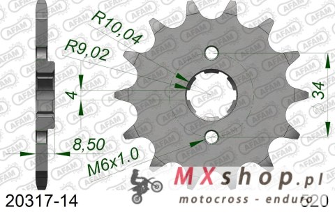 AFAM 2026/04 ZĘBATKA PRZEDNIA 2046 14 HONDA CA 125 '95-01', CB/CBX/CM/CMX 250 '83-16' (JTF270.14) (ŁAŃC. 520)