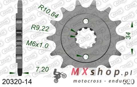 AFAM 2026/04 ZĘBATKA PRZEDNIA 2067 14 HONDA CRF 250L '13-'15 (JTF1321.14) (ŁAŃC. 520)