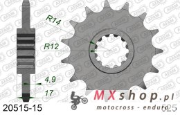 AFAM 2026/04 ZĘBATKA PRZEDNIA 2073 15 Z GUMĄ HONDA CB 600 HORNET '97-'06, CBR 600F '97-'98, CBF 600 '04-'07 (JTF1371.15RB) (ŁAŃC