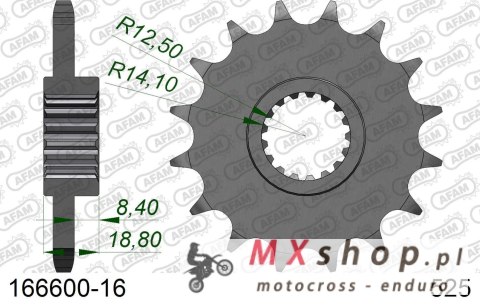 AFAM 2026/04 ZĘBATKA PRZEDNIA 2078 16 Z GUMĄ APRILIA 1000, BMW F 800 (JTF704.16RB) (ŁAŃC. 525)