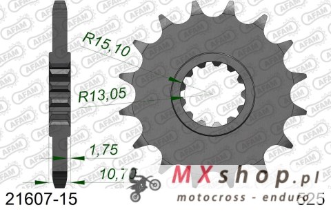 AFAM 2026/04 ZĘBATKA PRZEDNIA 2091 15 YAMAHA FZ8 '10-'15, MT 09 '14-'20, MT 07 '14-'24 TDM 900 '02-'13 (-1), TENERE 700 '20-'24 