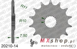 AFAM 2026/04 ZĘBATKA PRZEDNIA 2120 14 HONDA CR 125R '04-'07, CRF 250R/X '04-'17 (JTF1323.14) (ŁAŃC. 520)