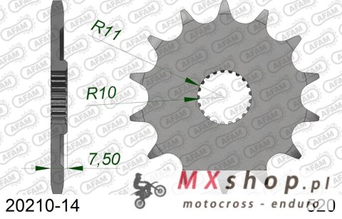 AFAM 2026/04 ZĘBATKA PRZEDNIA 2120 14 HONDA CR 125R '04-'07, CRF 250R/X '04-'17 (JTF1323.14) (ŁAŃC. 520)