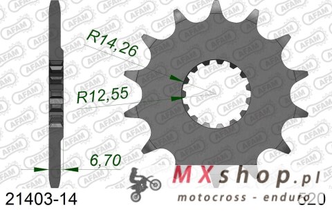 AFAM 2026/04 ZĘBATKA PRZEDNIA 2168 14 YAMAHA YFZ 450/YFM 700 RAPTOR '06-'19 (JTF1592.14) (ŁAŃC. 520)