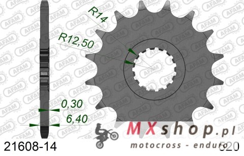 AFAM 2026/04 ZĘBATKA PRZEDNIA 2168 14 YAMAHA YFZ 450/YFM 700 RAPTOR '06-'19 (JTF1592.14) (ŁAŃC. 520)