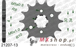AFAM 2026/04 ZĘBATKA PRZEDNIA 2177 13 YAMAHA YBR 125 '05-'15 XT125R/X '08-'11,TTR125 '00-'15 (JTF548.13) (ŁAŃC. 428)