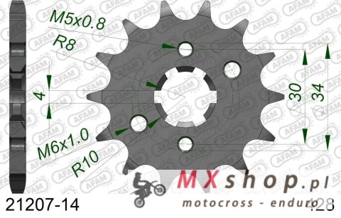 AFAM 2026/04 ZĘBATKA PRZEDNIA 2177 14 YAMAHA YBR125 '05-'15, XT 125 R/X 08-11 (JTF548.14) (ŁAŃC. 428)