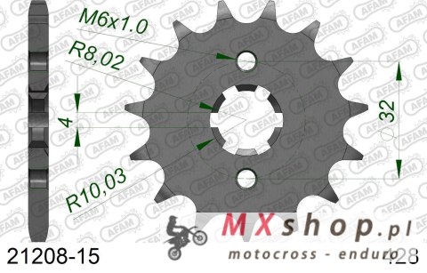 AFAM 2026/04 ZĘBATKA PRZEDNIA 2182 15 YAMAHA WR 125R/X '09-'15, YZF125R '09-'19, MT125 '15-'17 (JTF1550.15) (ŁAŃC. 428)