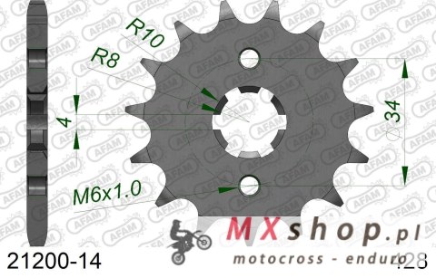 AFAM 2026/04 ZĘBATKA PRZEDNIA 263 14 SUZUKI RM 80/85, YAMAHA XT 125 R/X;JUNAK 125 (JTF1263.14) (ŁAŃC. 428)