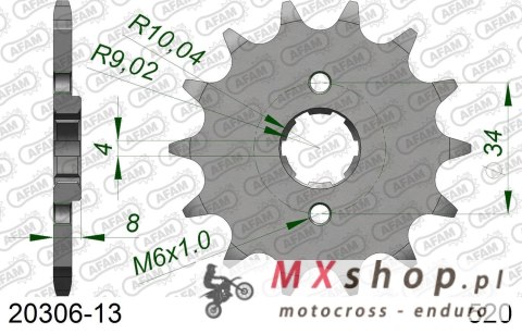 AFAM 2026/04 ZĘBATKA PRZEDNIA 267 13 HONDA CRF 230L '08-'10, XL 250R '84-'97 (JTF287.13) (ŁAŃC. 520)