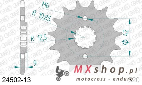 AFAM 2026/04 ZĘBATKA PRZEDNIA 523 13 KAWASAKI EL 250/252 '88-'03, KLX 250 S '09-'15, KLR 250/600 (-2) (JTF516.13) (ŁAŃC. 520)