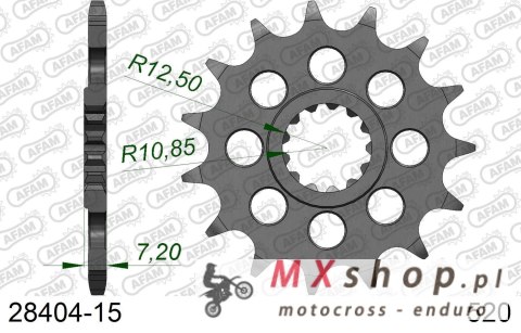 AFAM 2026/04 ZĘBATKA PRZEDNIA 565 15 KAWASAKI ER6F/N '06-'14, KLE 650 '06-'20, EX650, SUZUKI SV 650 16-19 (JTF565.15) (ŁAŃC. 520