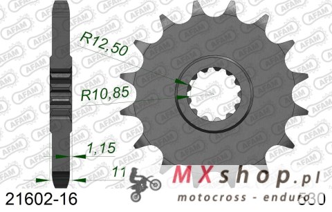 AFAM 2026/04 ZĘBATKA PRZEDNIA 580 16 YAMAHA FZ 6/R6/FZ750 (JTF580.16) (ŁAŃC. 530)