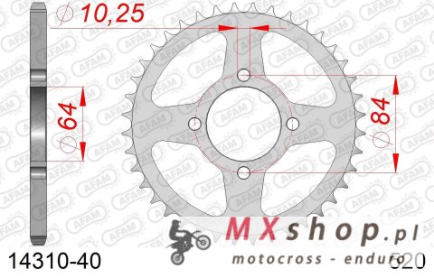 AFAM 2026/04 ZĘBATKA TYLNA 4302 40 SUZUKI LTZ 400 QUADSPORT '03-'08 (JTR1826.40) (ŁAŃC. 520)