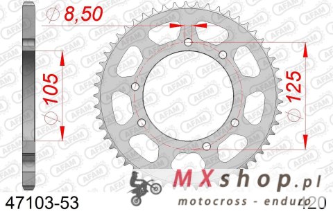 AFAM 2026/04 ZĘBATKA TYLNA 4402 53 DERBI SENDA 50R/SM, APRILIA RX 50, MBK 50 (JTR1131.53) (ŁAŃC. 420)