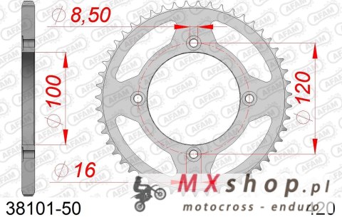 AFAM 2026/04 ZĘBATKA TYLNA 4453 50 BETA 50 RR ENDURO / ENDURO RACING / ENDURO SPORT '18-'19 (JTR1141.50) (ŁAŃC. 420)