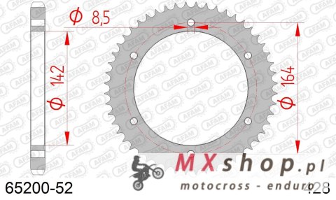 AFAM 2026/04 ZĘBATKA TYLNA 4525 52 HYOSUNG GT 125 '03-'15 (JTR1067.52) (ŁAŃC. 428)
