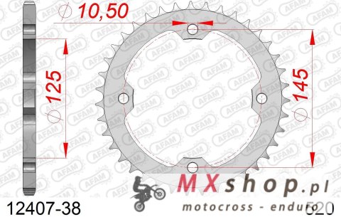 AFAM 2026/04 ZĘBATKA TYLNA 4588 38 YAMAHA YFZ 450R '09-'19, YFM 250/350/450/700 RAPTOR (JTR1857.38) (ŁAŃC. 520)