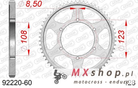 AFAM 2026/04 ZĘBATKA TYLNA 4606 60 APRILIA 125 RS4 11-17, TUONO 125 17 (JTR25.60) (ŁAŃC. 428)